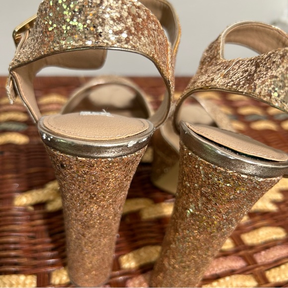 Steve Madden Jillyy Gold Glitter Platform Heels 8.5 - Picture 9 of 10